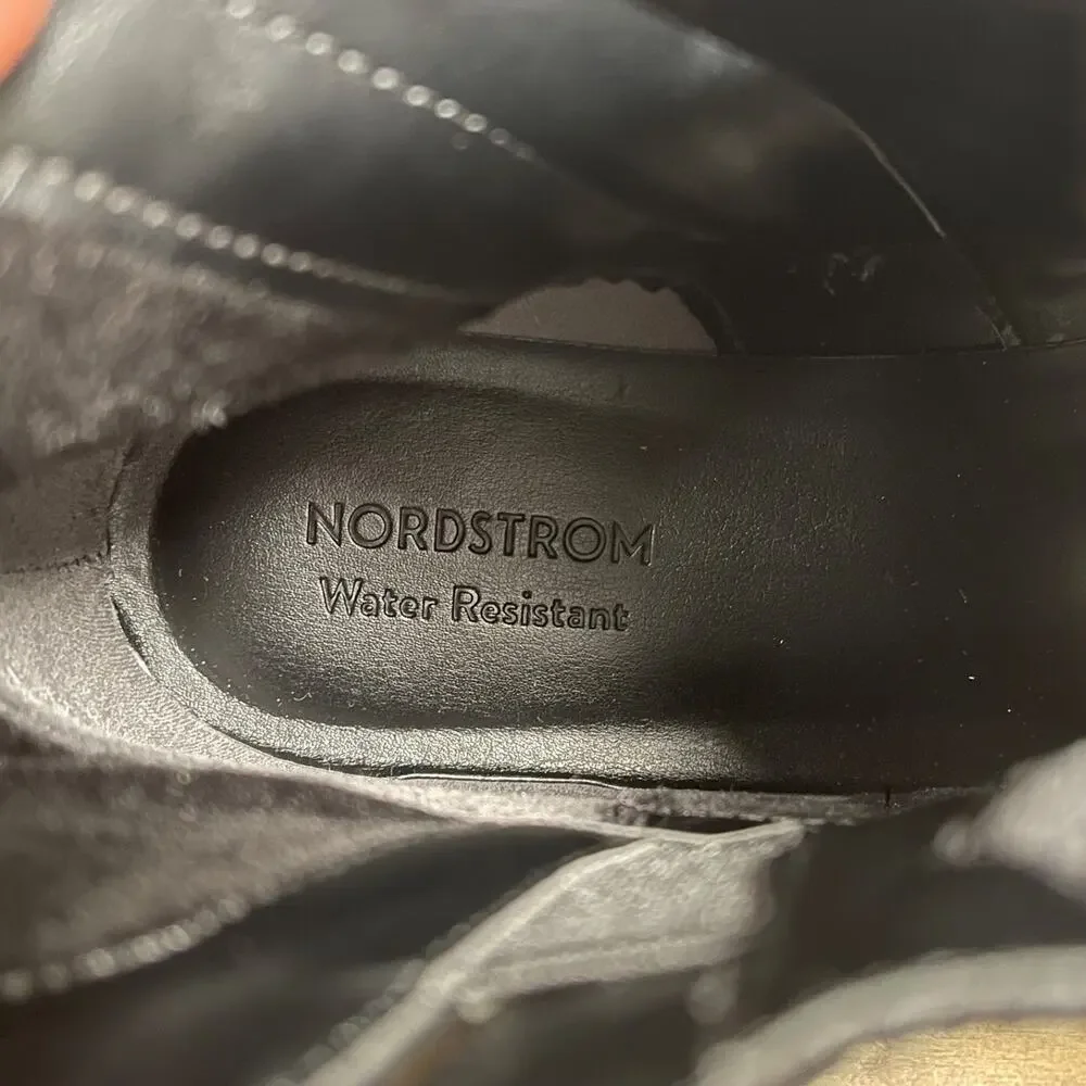Nordstrom Women's Miller 2 Water Resistant Boots Size 7.5 Black Leather Lug Sole - Picture 13 of 16